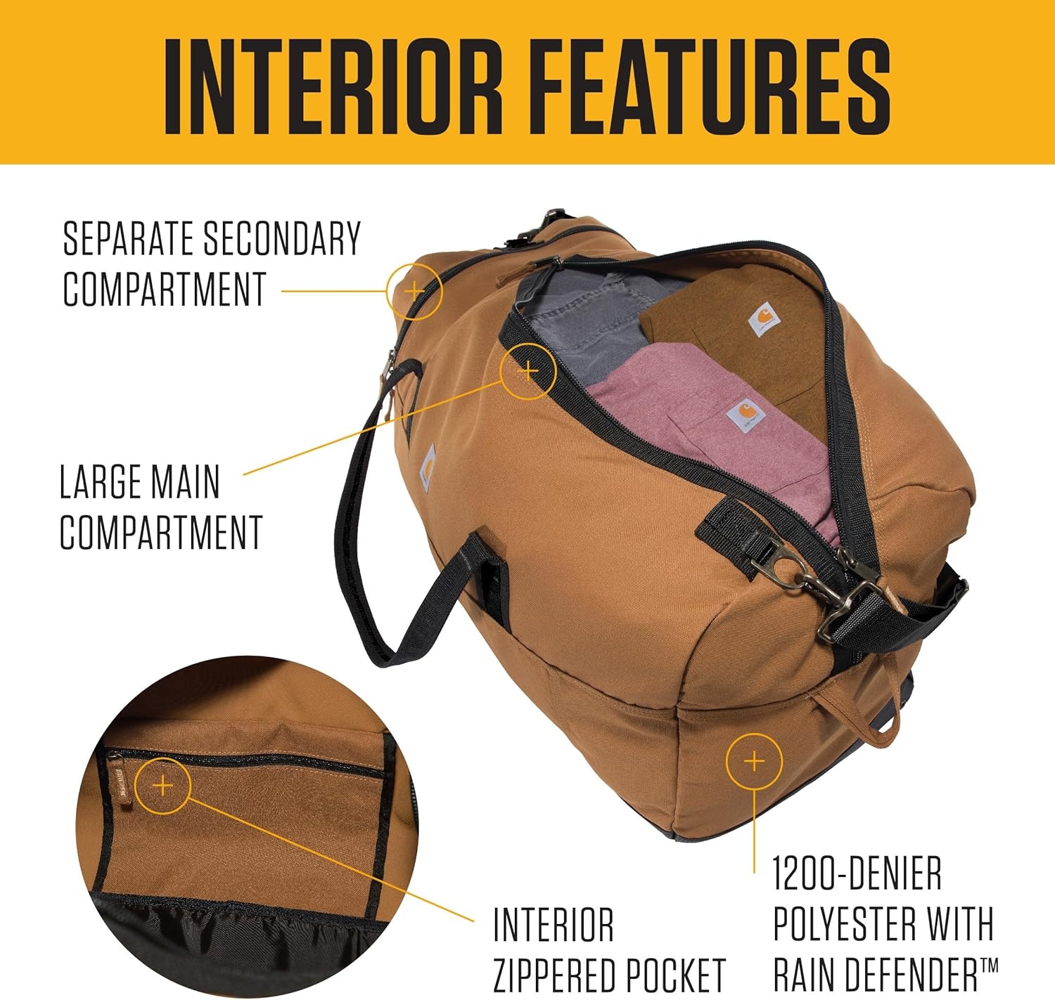 image:imageCarhartt Classic Duffels HeavyDuty Bag for Jobsite Gym and TravelBlack
