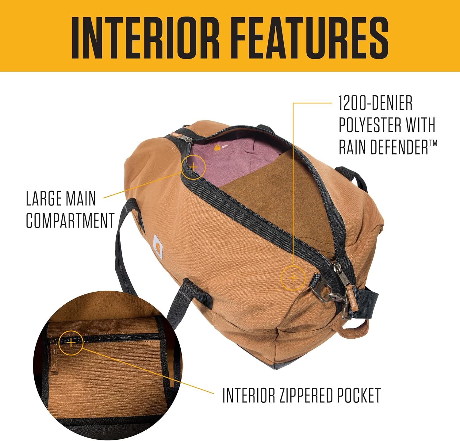 image:imageCarhartt Classic Duffels HeavyDuty Bag for Jobsite Gym and TravelBlack