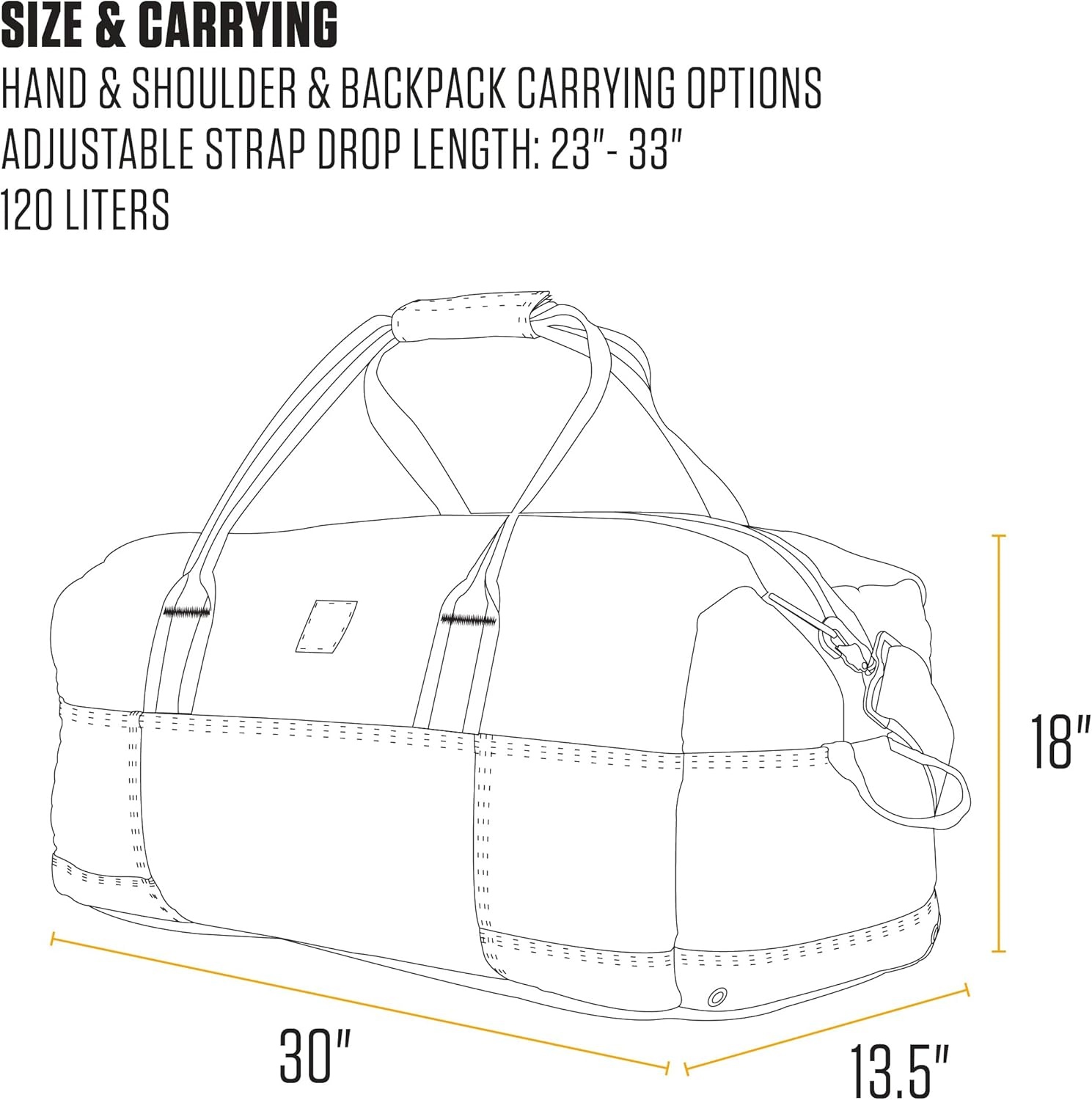 image:imageCarhartt Classic Duffels HeavyDuty Bag for Jobsite Gym and TravelBlack