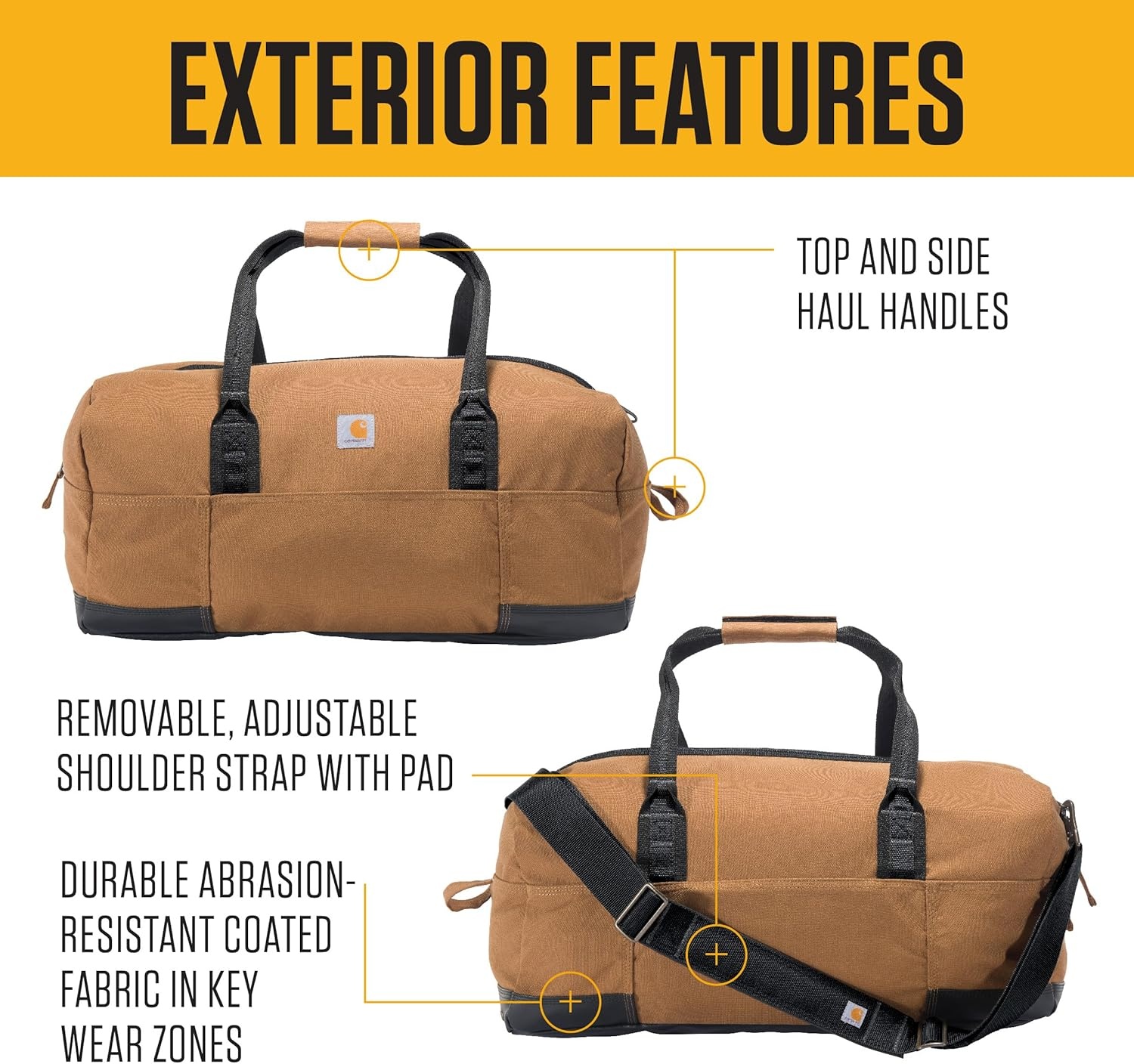 image:imageCarhartt Classic Duffels HeavyDuty Bag for Jobsite Gym and TravelGravel
