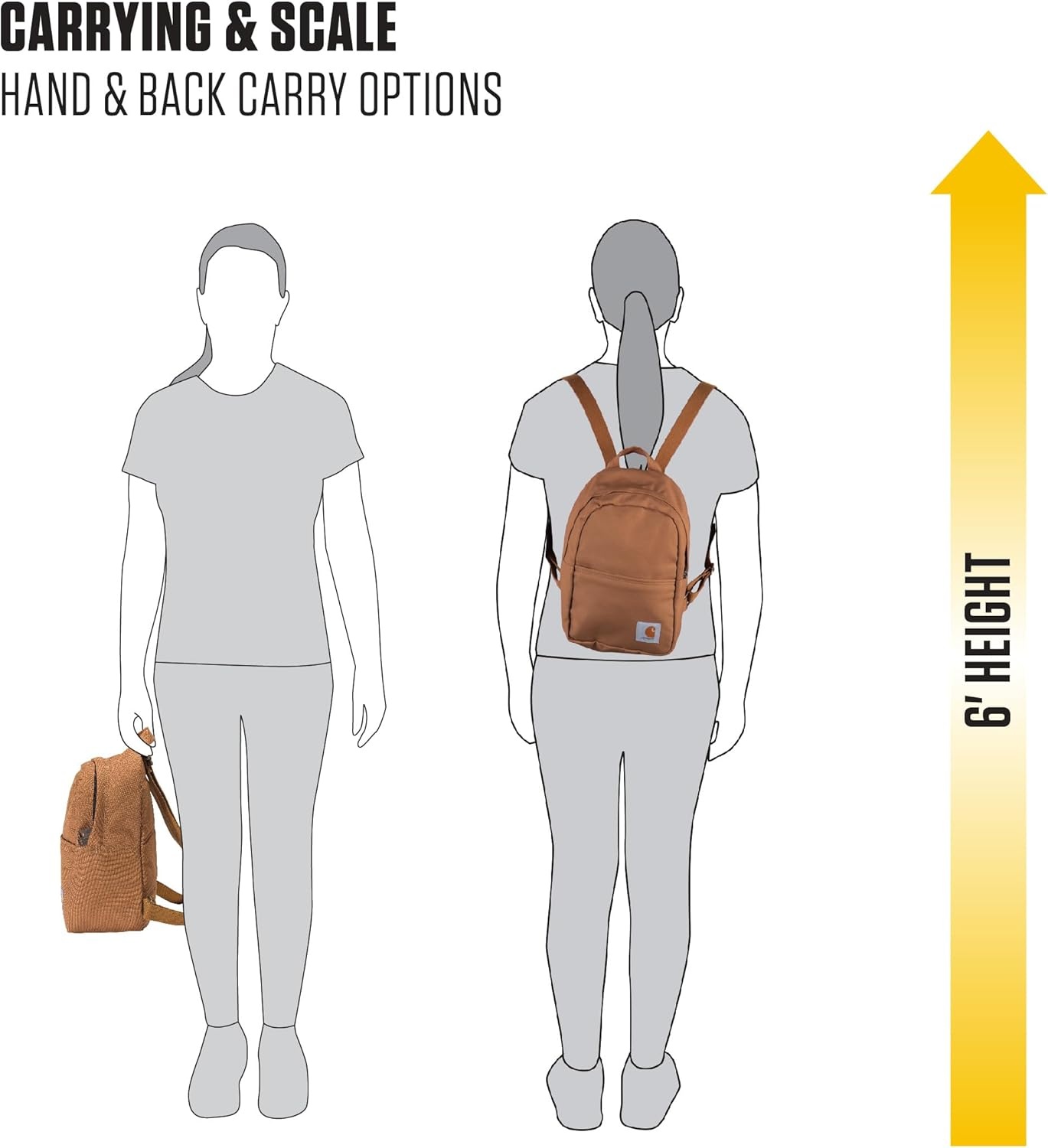 image:imageCarhartt Classic Mini Backpack Durable WaterResistant Backpack with Adjustable Shoulder Straps BlackCarhartt Brown