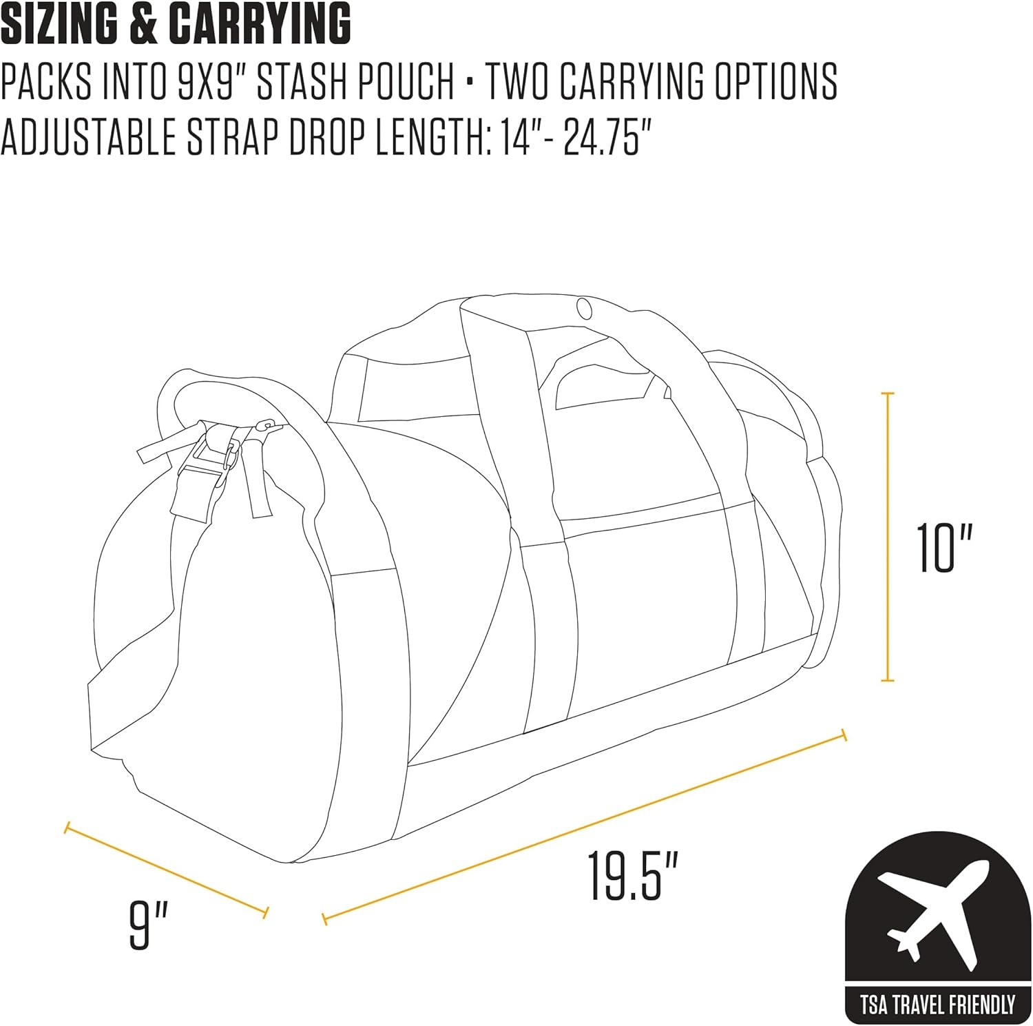 image:imageCarhartt Classic Round Duffel with Utility Pouch HeavyDuty WaterResistant Packable Gear Bag for Jobsite Gym and TravelBlack