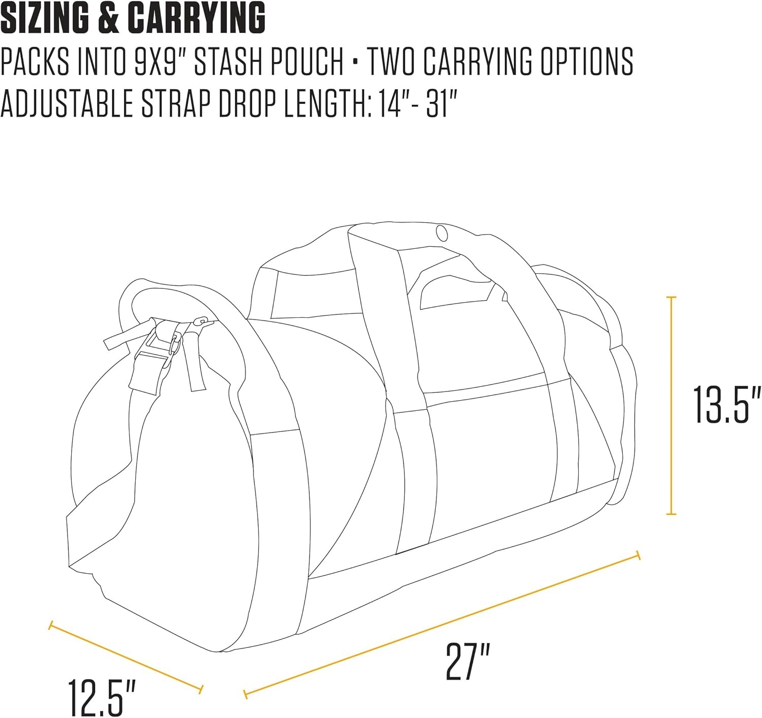 image:imageCarhartt Classic Round Duffel with Utility Pouch HeavyDuty WaterResistant Packable Gear Bag for Jobsite Gym and TravelGravel
