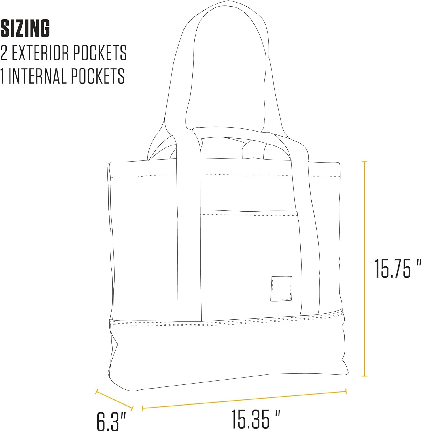 image:imageCarhartt Classic Vertical Open Tote Bag Durable Water Repellent Material WHand and Shoulder StrapsGravel