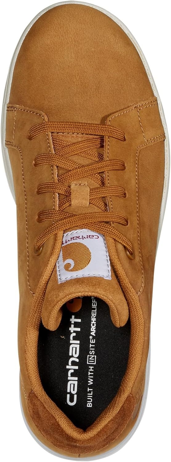 imageCarhartt Detroit Leather Sneakers for Men Comfortable Shoes for Men with Wide Toe Box Comfort Footbed and Midsole and SlipResistant OutsoleBrown