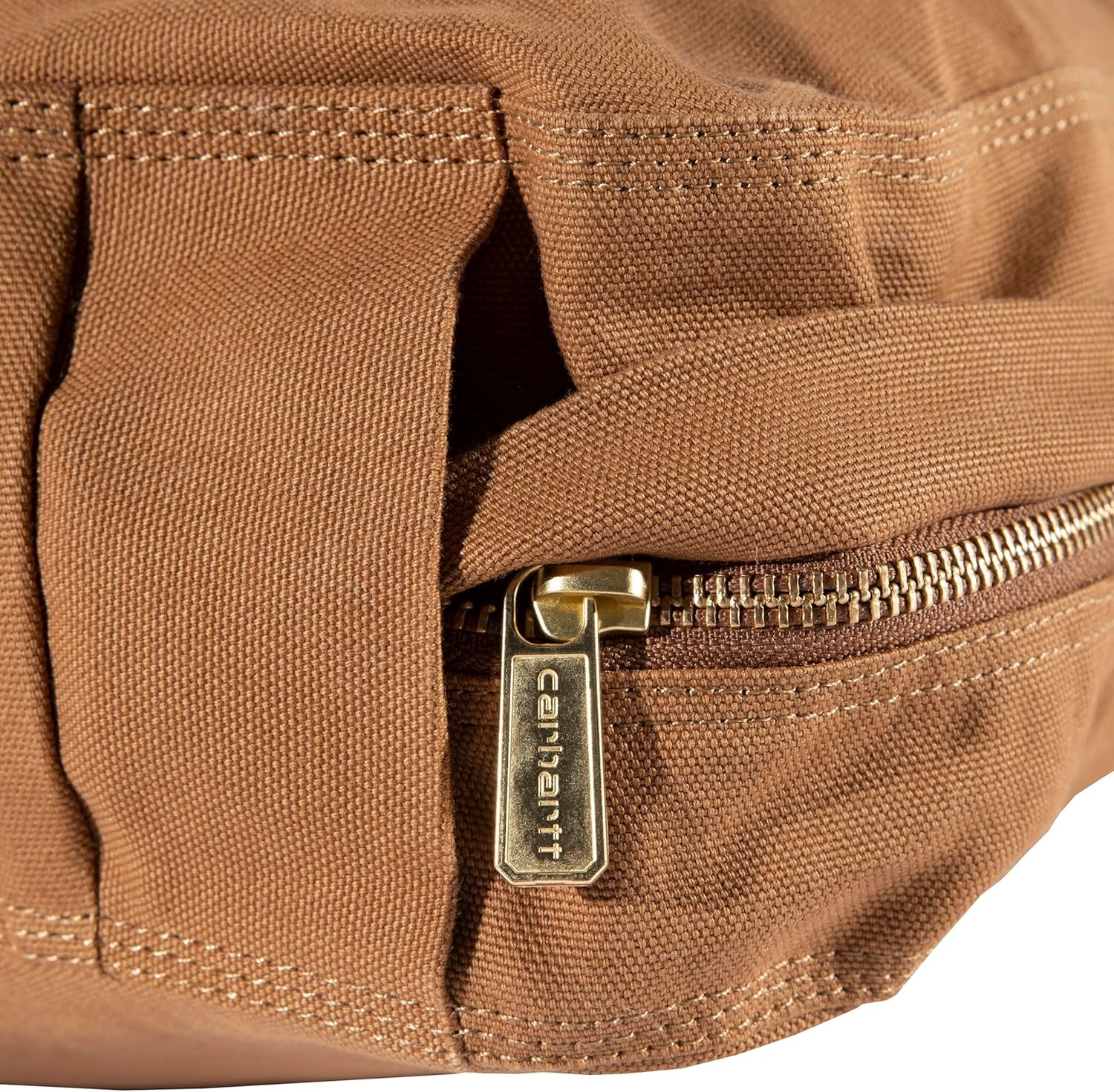 imageCarhartt Durable Canvas Pet Bed Water Resistant Firm Duck Dog Bed Carhartt Brown Sherpa Top MediumCarhartt Brown