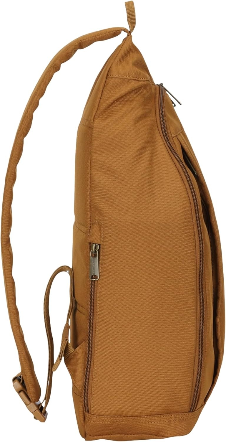 image:imageCarhartt Durable Sling Bag Crossbody Backpack with Side Release Buckle Tablet Sleeve and Adjustable Strap BlackCarhartt Brown