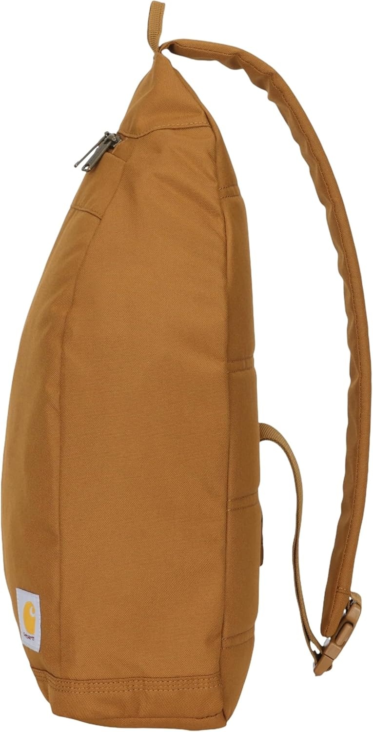 image:imageCarhartt Durable Sling Bag Crossbody Backpack with Side Release Buckle Tablet Sleeve and Adjustable Strap BlackCarhartt Brown
