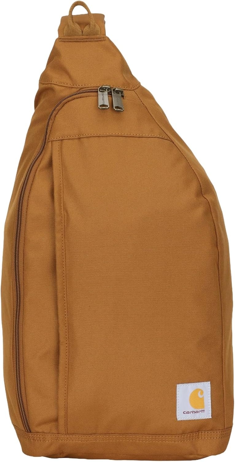 image:imageCarhartt Durable Sling Bag Crossbody Backpack with Side Release Buckle Tablet Sleeve and Adjustable Strap BlackCarhartt Brown