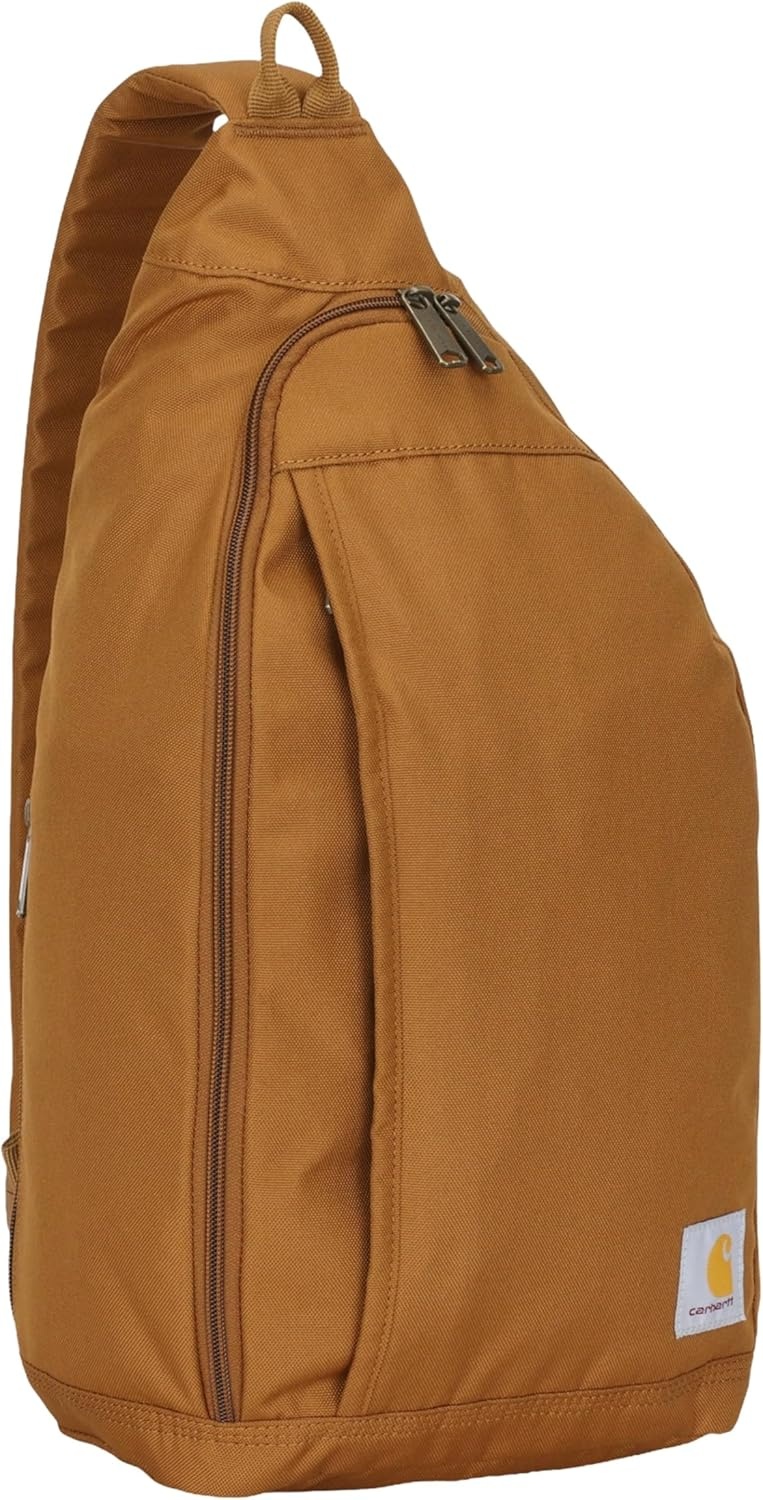 image:imageCarhartt Durable Sling Bag Crossbody Backpack with Side Release Buckle Tablet Sleeve and Adjustable Strap BlackCarhartt Brown