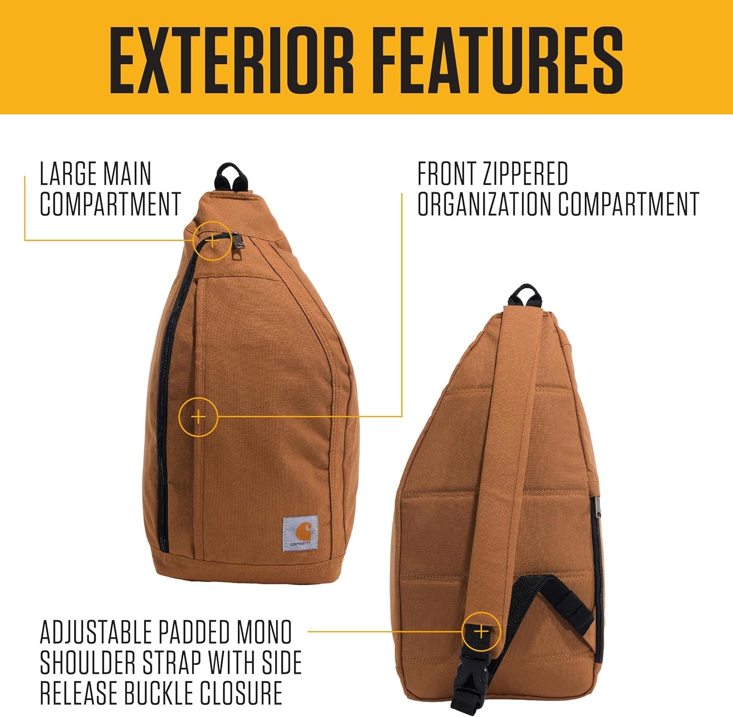 image:imageCarhartt Durable Sling Bag Crossbody Backpack with Side Release Buckle Tablet Sleeve and Adjustable Strap BlackCrossbody Backpack Greenstone