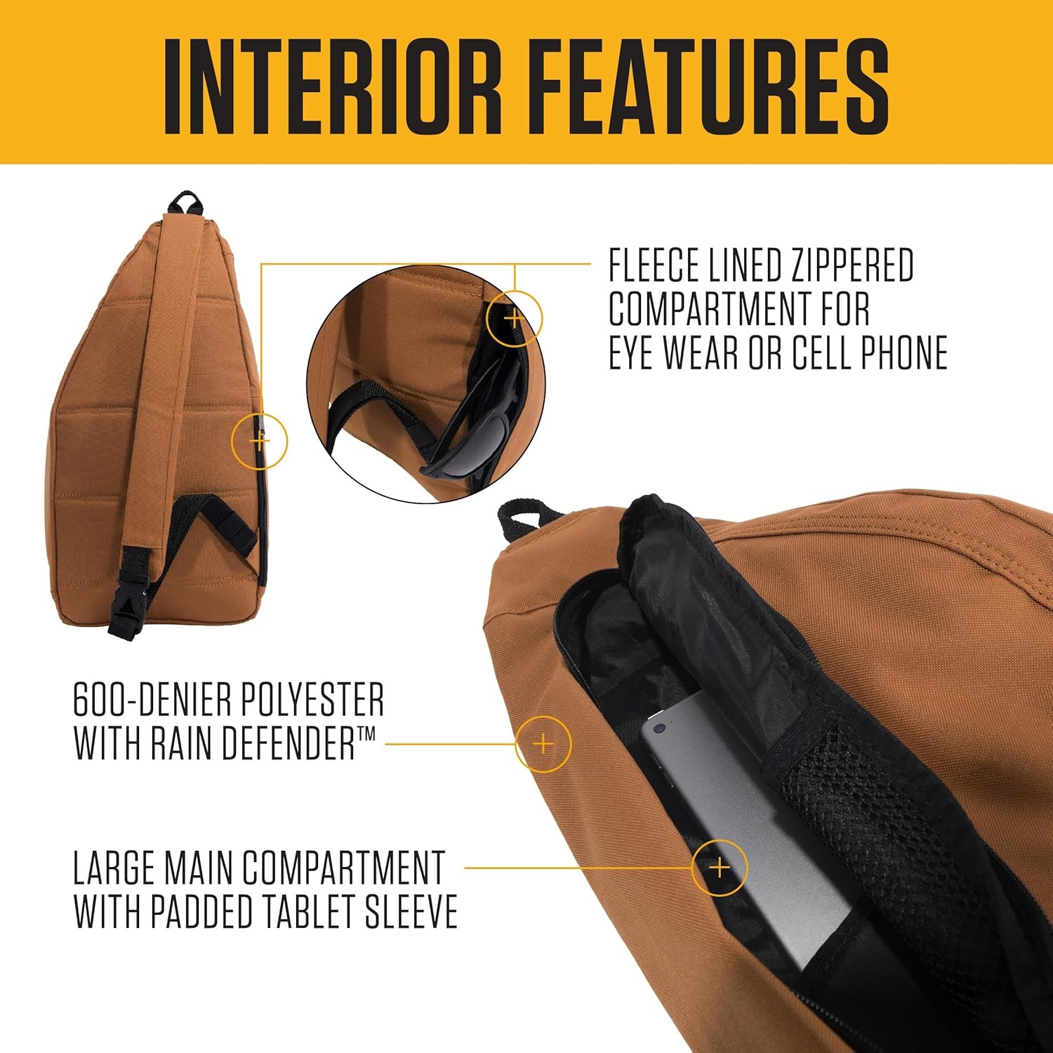 image:imageCarhartt Durable Sling Bag Crossbody Backpack with Side Release Buckle Tablet Sleeve and Adjustable Strap BlackCrossbody Backpack Greenstone