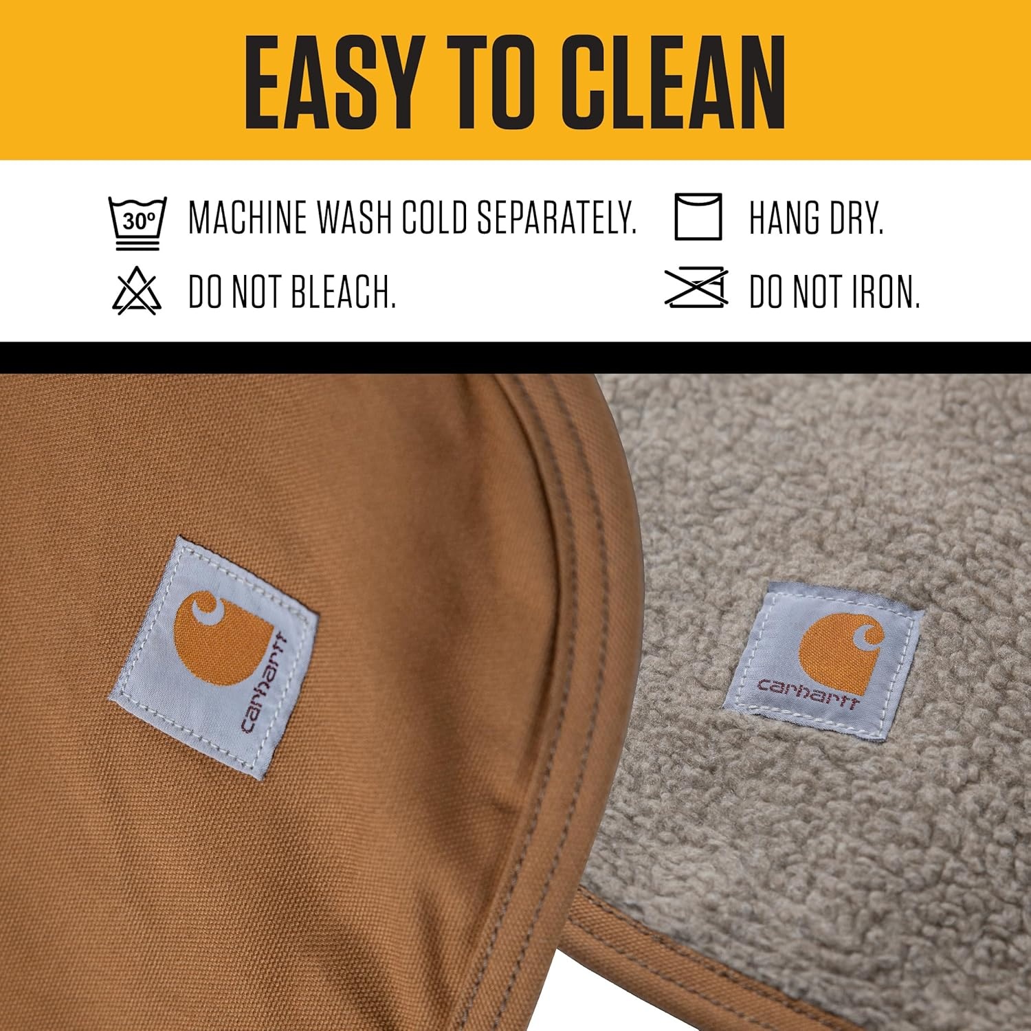 imageCarhartt Firm Duck SherpaLined Throw Blanket Reversible Pet Blanket Carhartt Brown FleeceCanvas