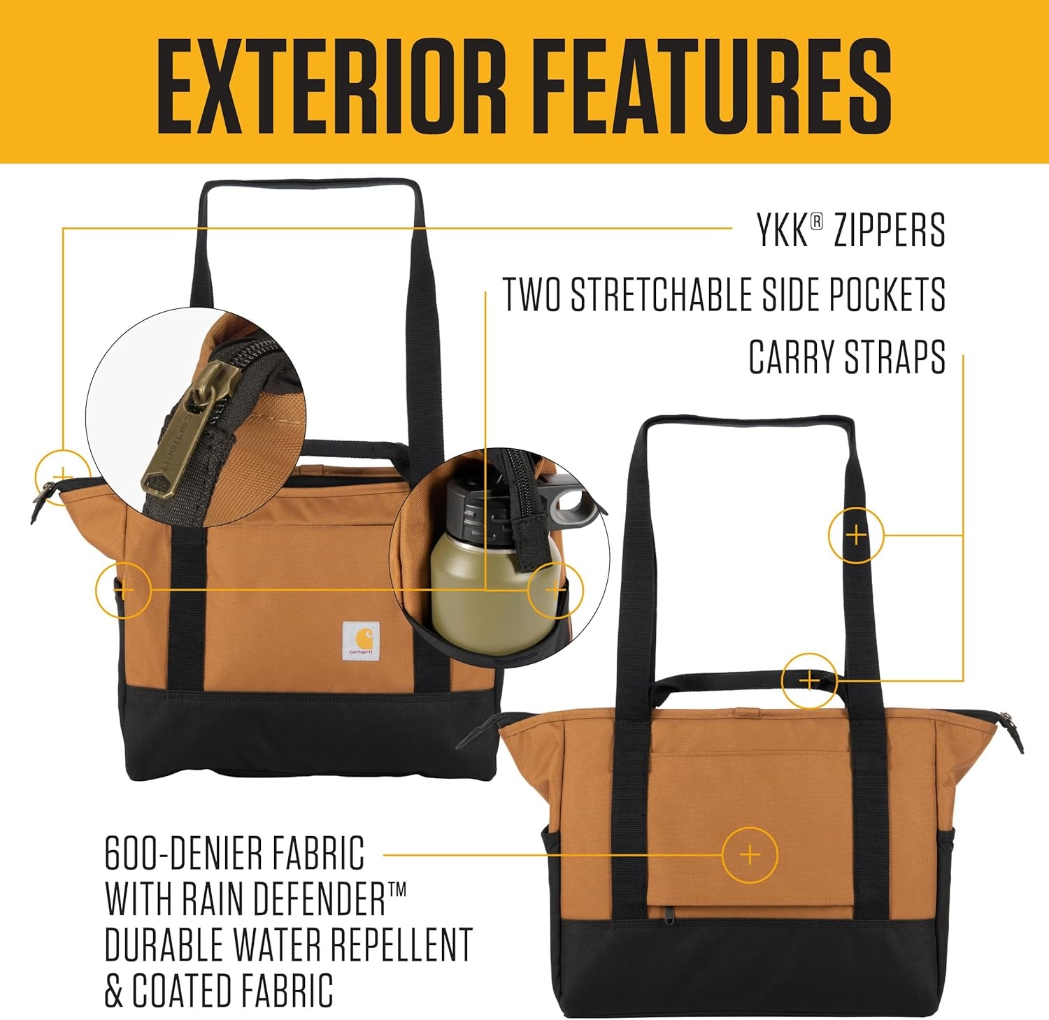 image:imageCarhartt Horizontal Zip Classic Laptop Tote Bag Durable Water Repellent Material W 17 Tablet SleeveBlack