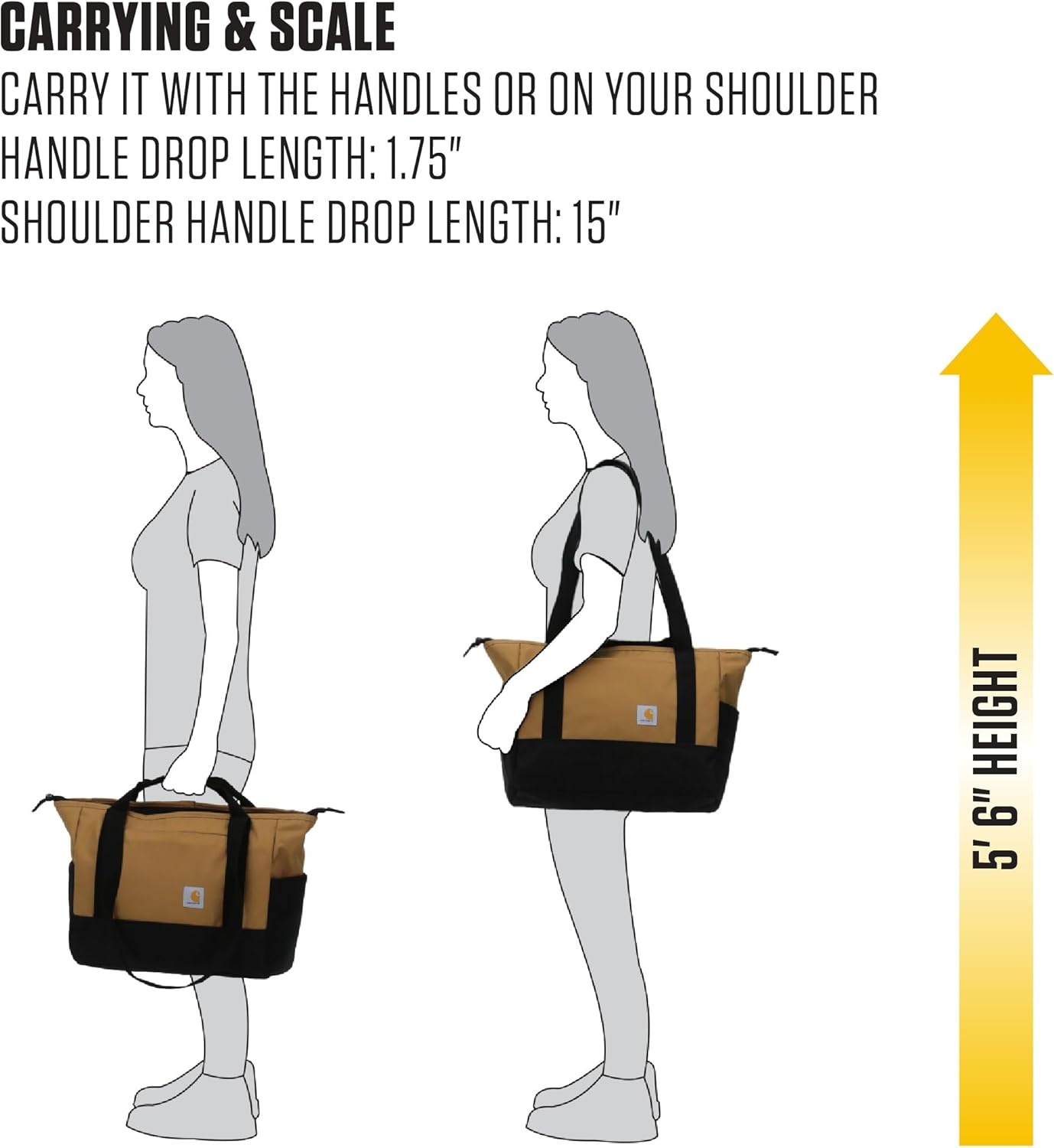 image:imageCarhartt Horizontal Zip Classic Laptop Tote Bag Durable Water Repellent Material W 17 Tablet SleeveBlack