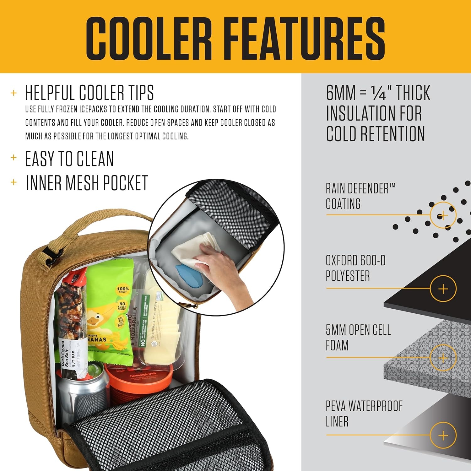 image:imageCarhartt Insulated Lunch Cooler For Men and Women Fully Insulated Lunch Pale for Everyday Use Carhartt BrownCarhartt Brown