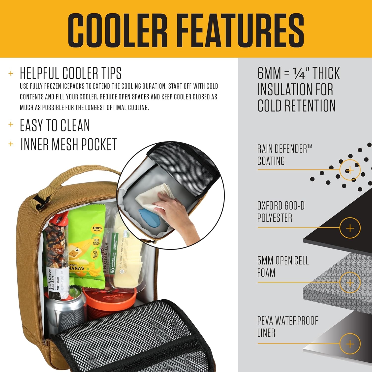 image:imageCarhartt Insulated Lunch Cooler For Men and Women Fully Insulated Lunch Pale for Everyday Use Carhartt BrownGreen Slate