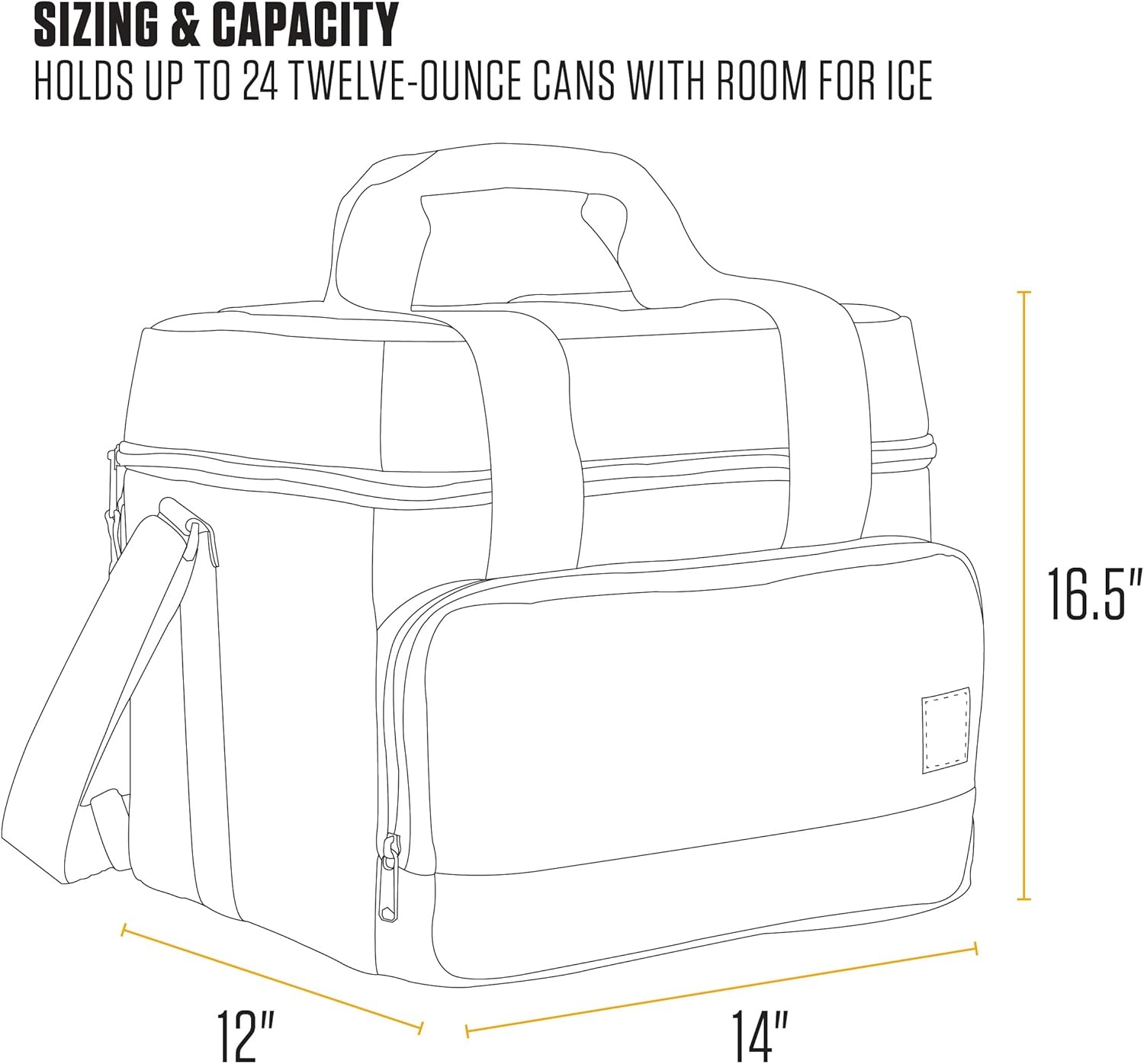 image:imageCarhartt Insulated Two Compartment Cooler Durable Water Repellent Material WFront Zippered Pocket for Camping Beach amp TravelBlack