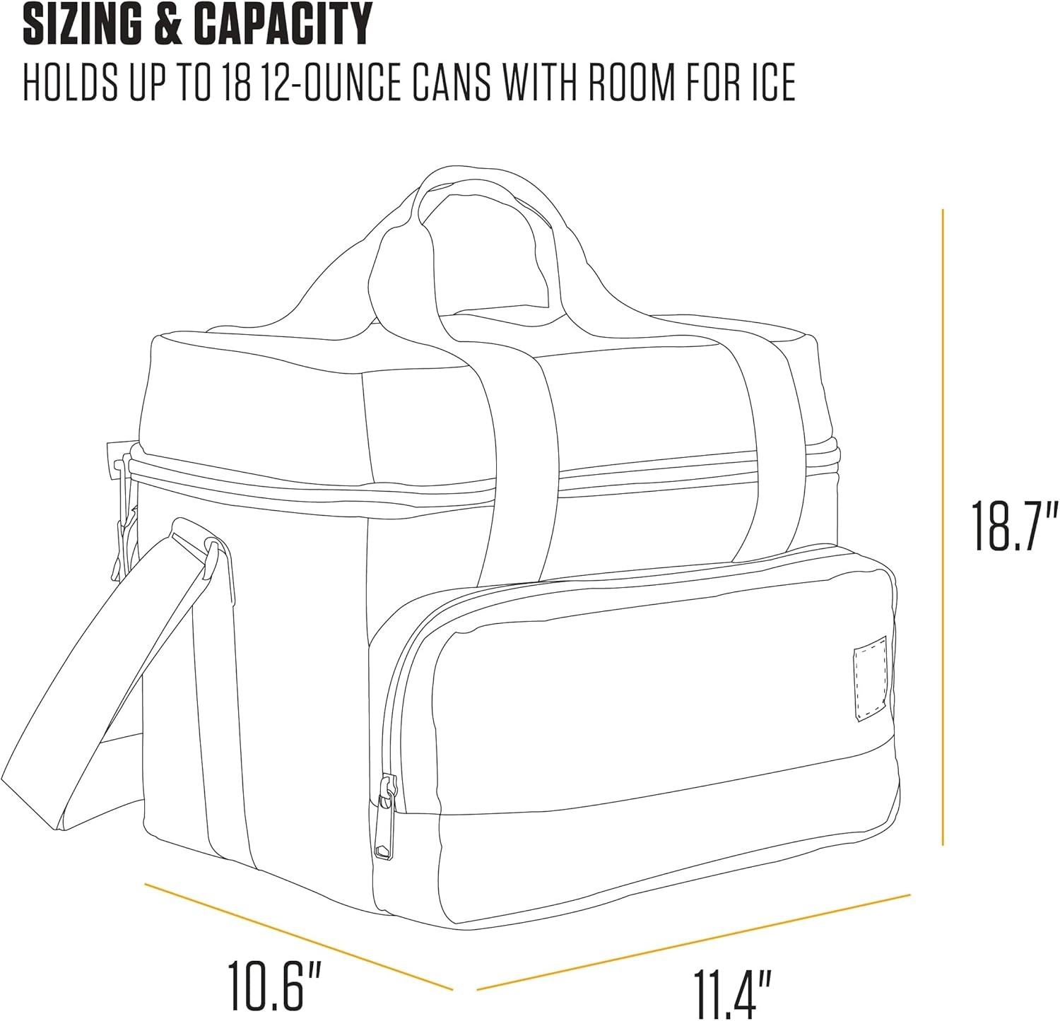 image:imageCarhartt Insulated Two Compartment Cooler Durable Water Repellent Material WFront Zippered Pocket for Camping Beach amp TravelBlack