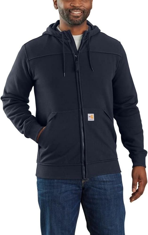 image:imageCarhartt Mens 105010 Flame Resistant Rain Defender Relaxed Fit FleeceNavy
