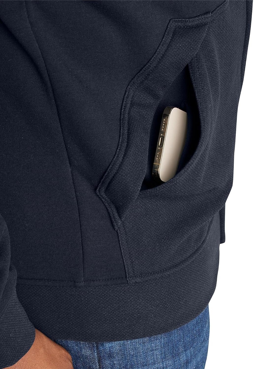 image:imageCarhartt Mens 105010 Flame Resistant Rain Defender Relaxed Fit FleeceNavy