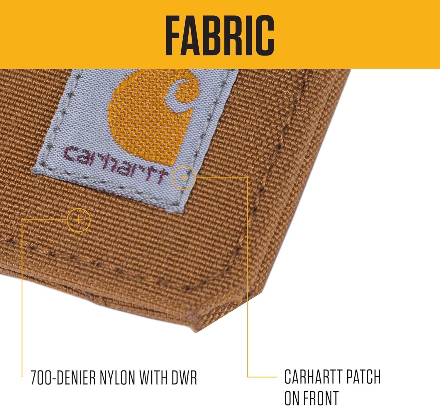 image:imageCarhartt Mens 700D Nylon Duck Wallets RFIDBlocking WTrifold and Front Pocket OptionsBlack Front Pocket