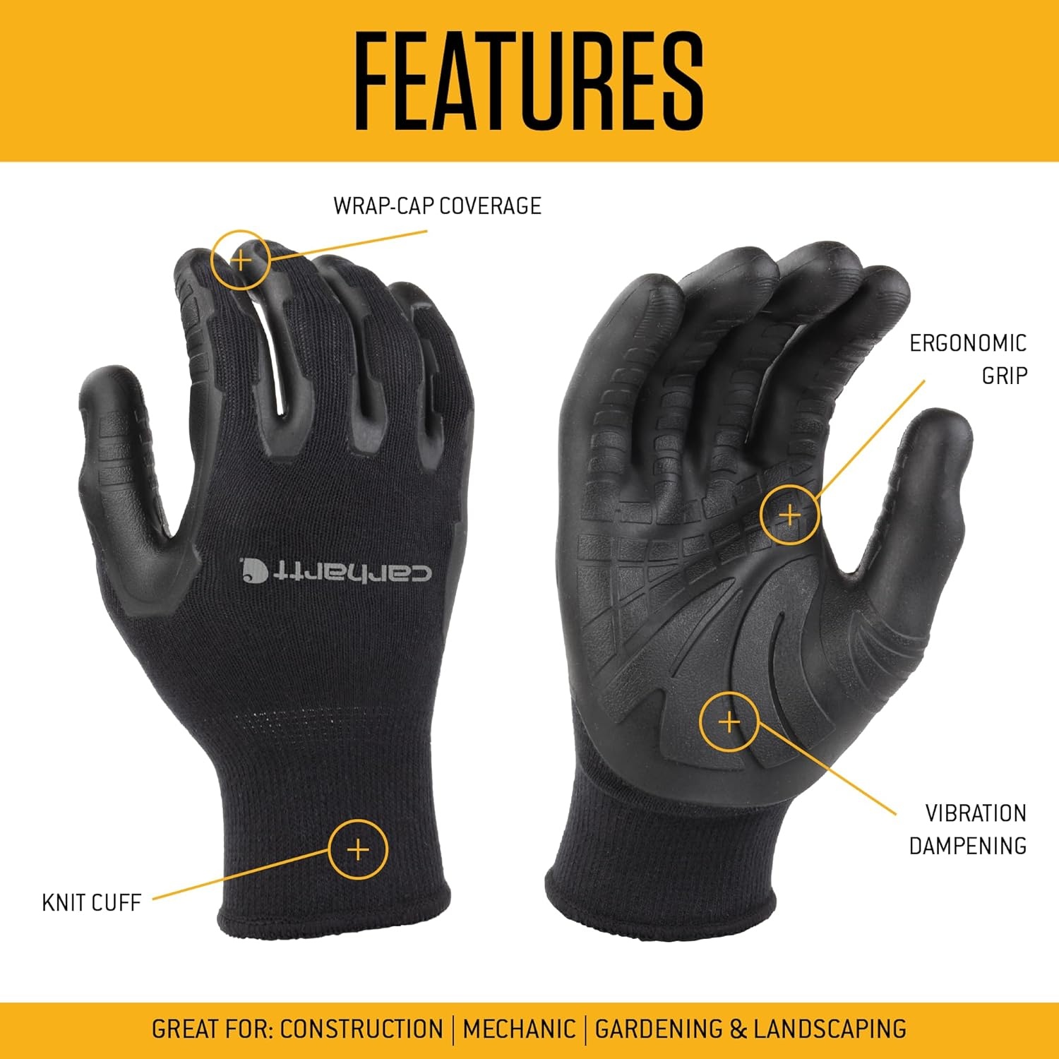 imageCarhartt Mens A703 Pro Palm GloveBlack