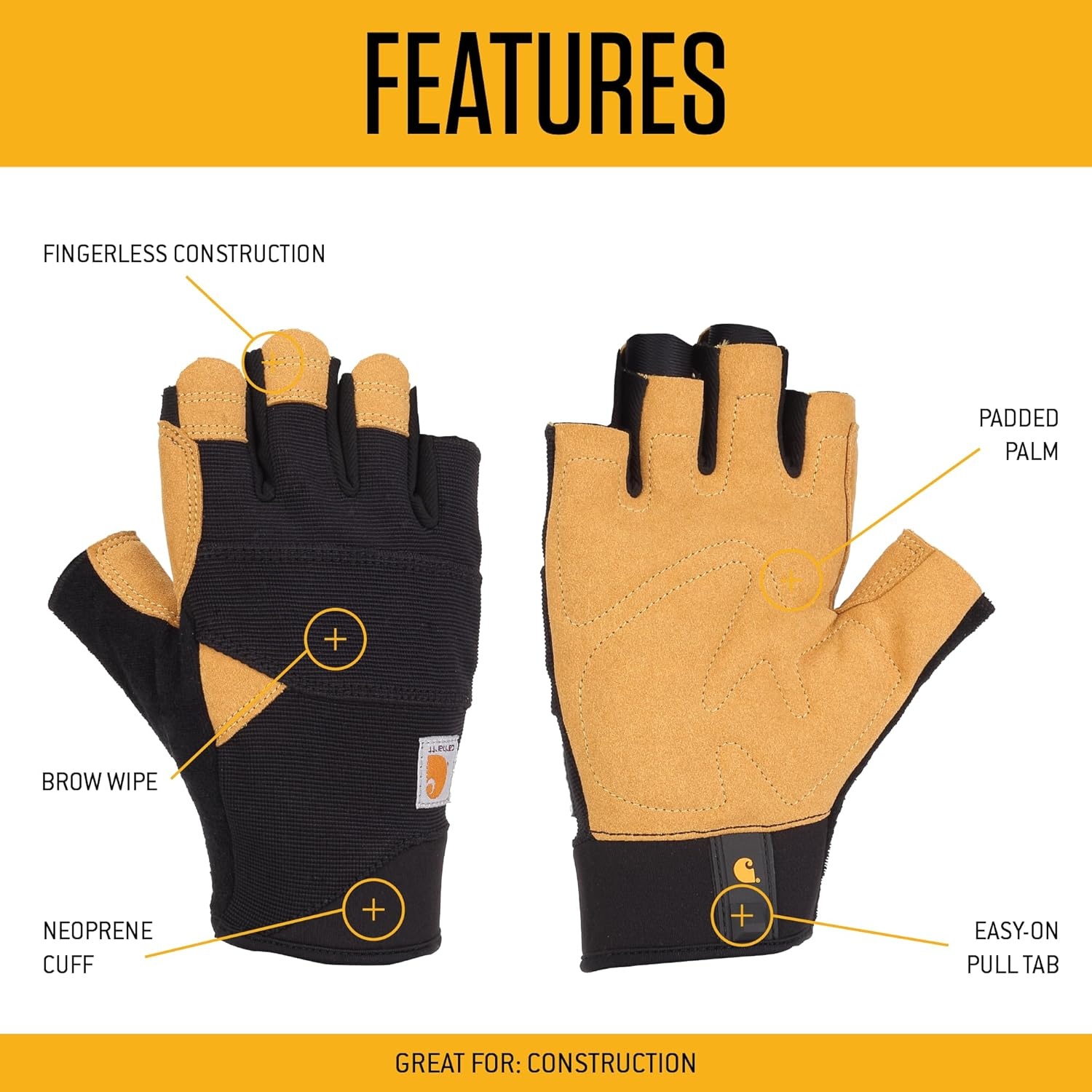 imageCarhartt Mens A744 Swift GloveBlack Barley