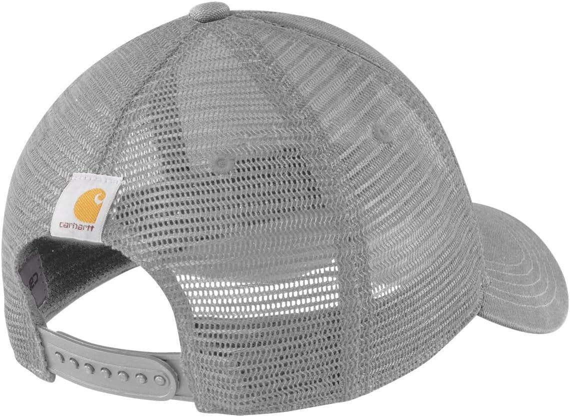 image:imageCarhartt Mens Canvas MeshBack Logo Graphic CapAsphaltBlack