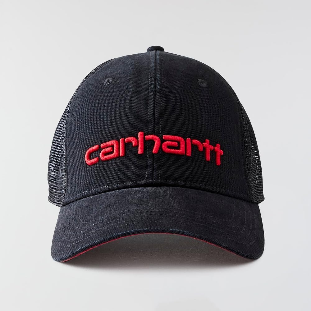 image:imageCarhartt Mens Canvas MeshBack Logo Graphic CapBlackCrab Apple