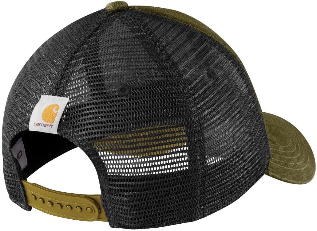 image:imageCarhartt Mens Canvas MeshBack Logo Graphic CapDark Bronzed Green
