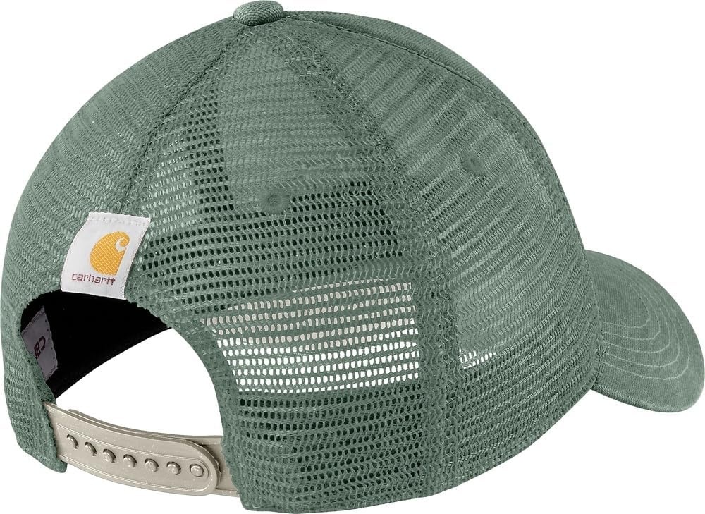 image:imageCarhartt Mens Canvas MeshBack Logo Graphic CapGreen SlateMalt
