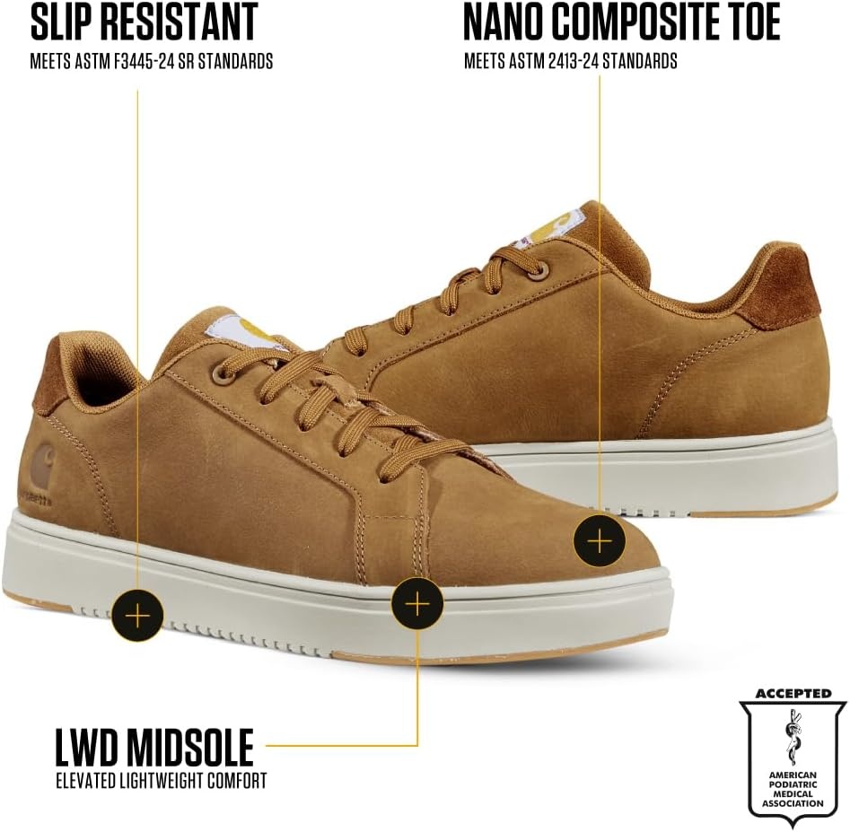 imageCarhartt Mens Detroit Nano Toe Leather Work SneakerBrown