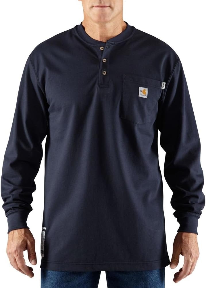 image:imageCarhartt Mens FR Force Dearborn Loose LS HenleyDark Navy