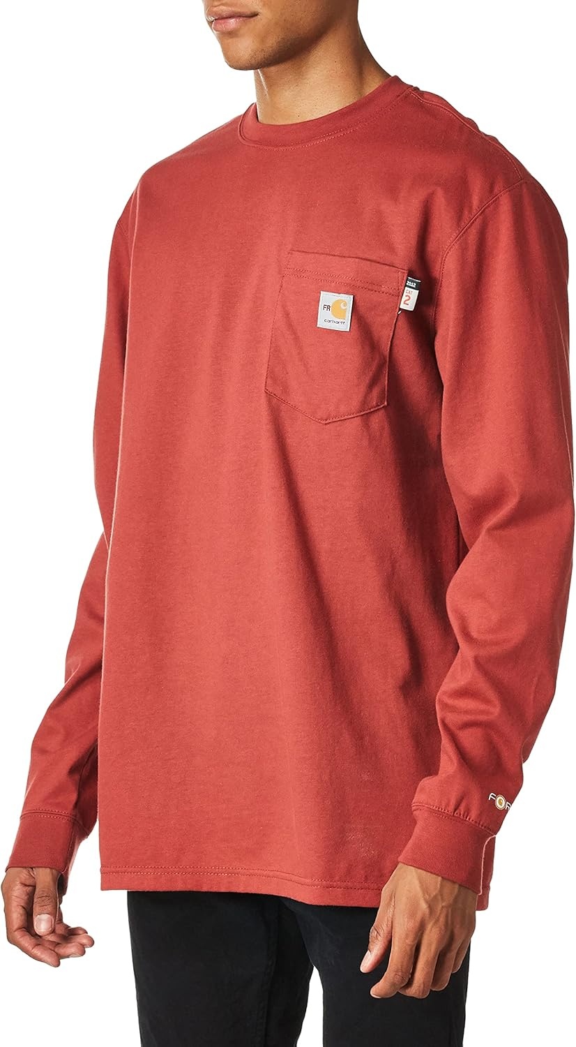 image:imageCarhartt Mens FR Force Dearborn Loose LS TShirtDark Barn Red
