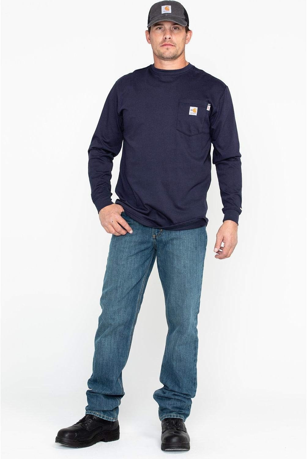 image:imageCarhartt Mens FR Force Dearborn Loose LS TShirtNavy