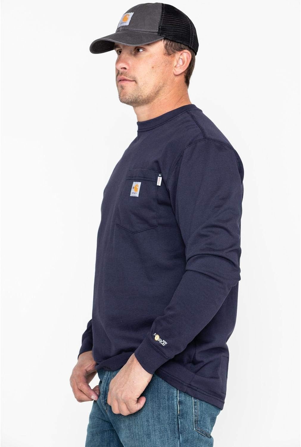 image:imageCarhartt Mens FR Force Dearborn Loose LS TShirtNavy