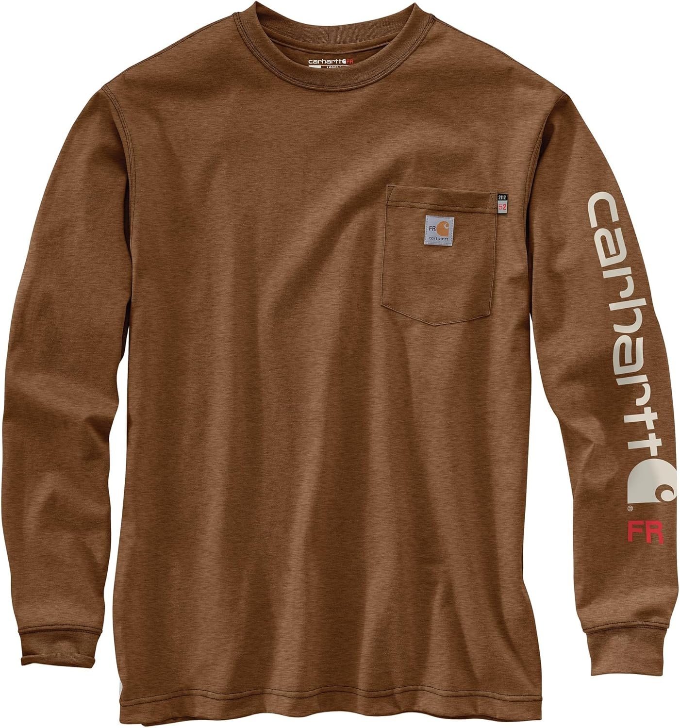 image:imageCarhartt Mens FR Force Irvine Loose LS Logo TShirtOiled Walnut Heather