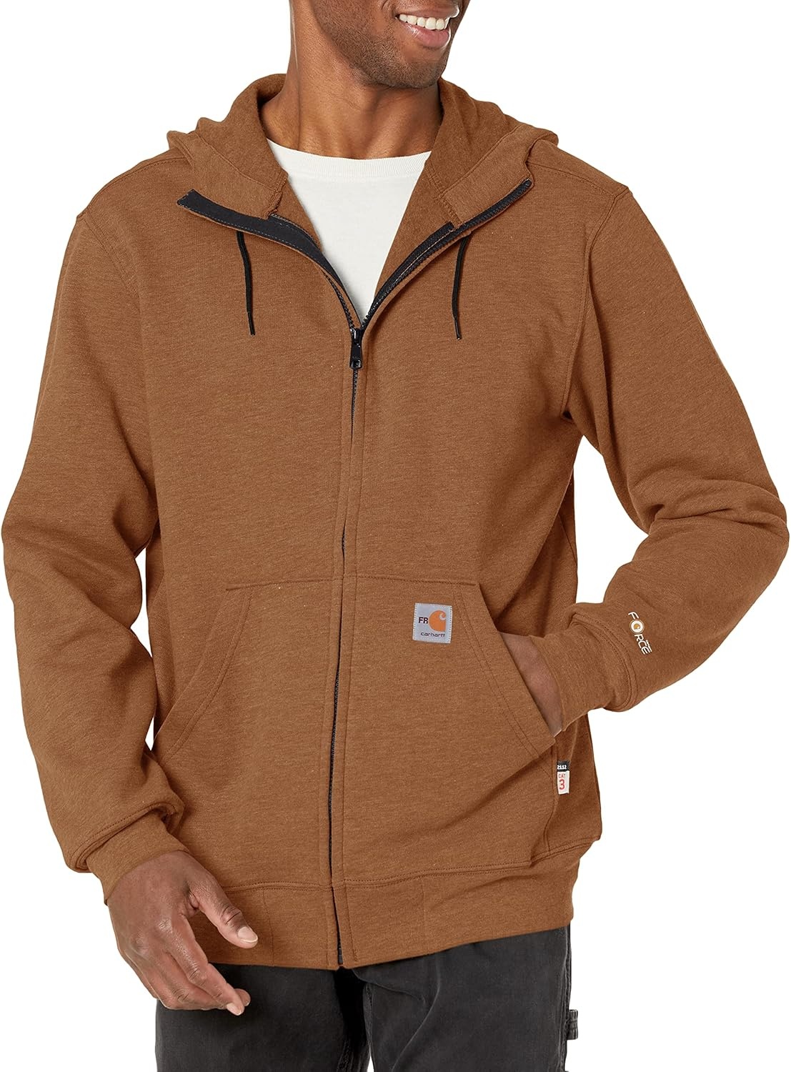 image:imageCarhartt Mens FR Force Marquette Full Zip SweatshirtCarhartt Brown