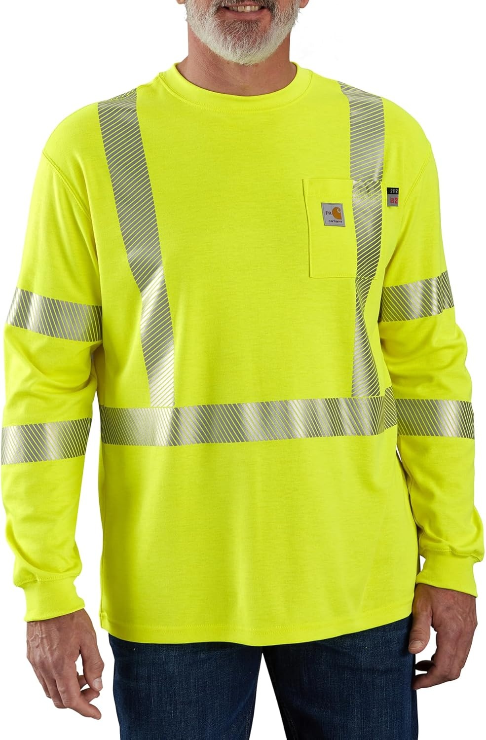 image:imageCarhartt Mens FR HV Force Loose LS Class 3 TShirtBrite Lime