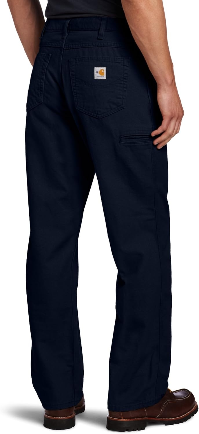 image:imageCarhartt Mens FR Loose Straight Canvas PantDark Navy