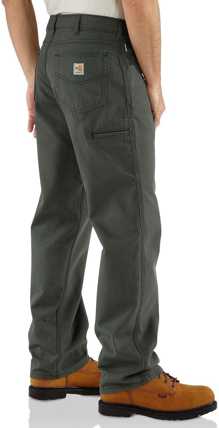 image:imageCarhartt Mens FR Loose Straight Canvas PantMoss