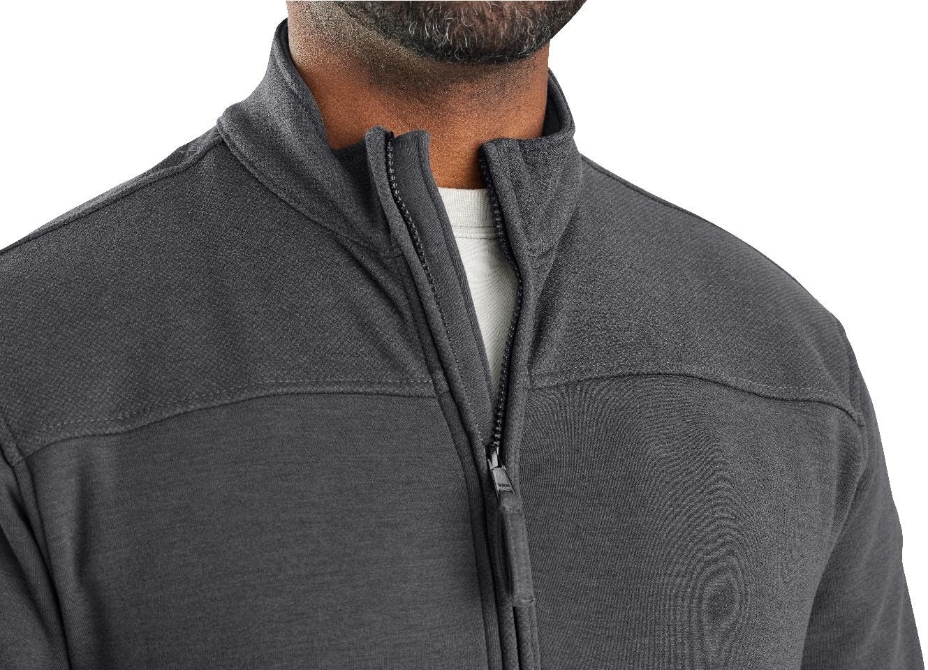 image:imageCarhartt Mens Flame Resistant Rain Defender Relaxed Fit Mock Neck Fleece PulloverShadow