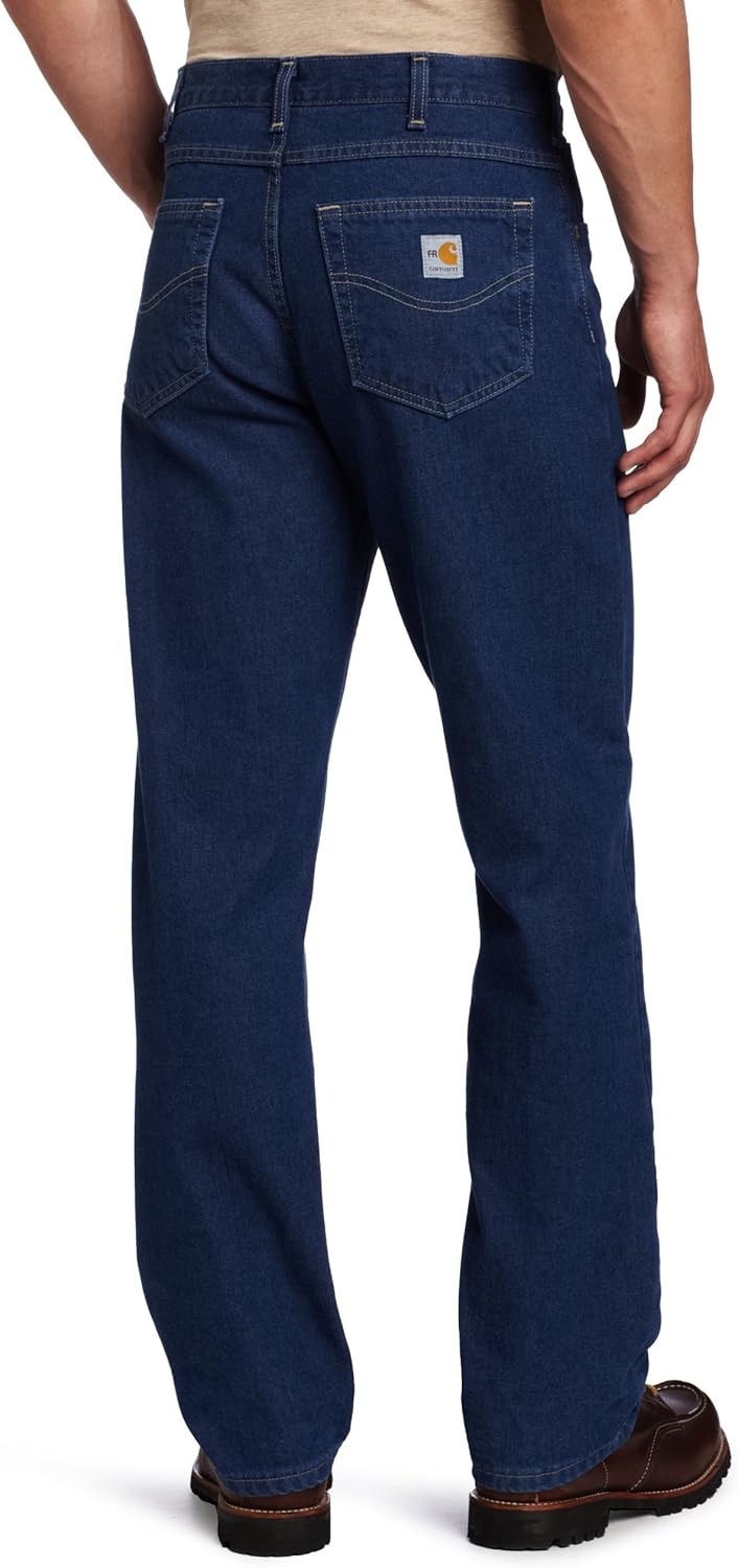 image:imageCarhartt Mens Flame Resistant Relaxed Fit 5Pocket JeanDenim
