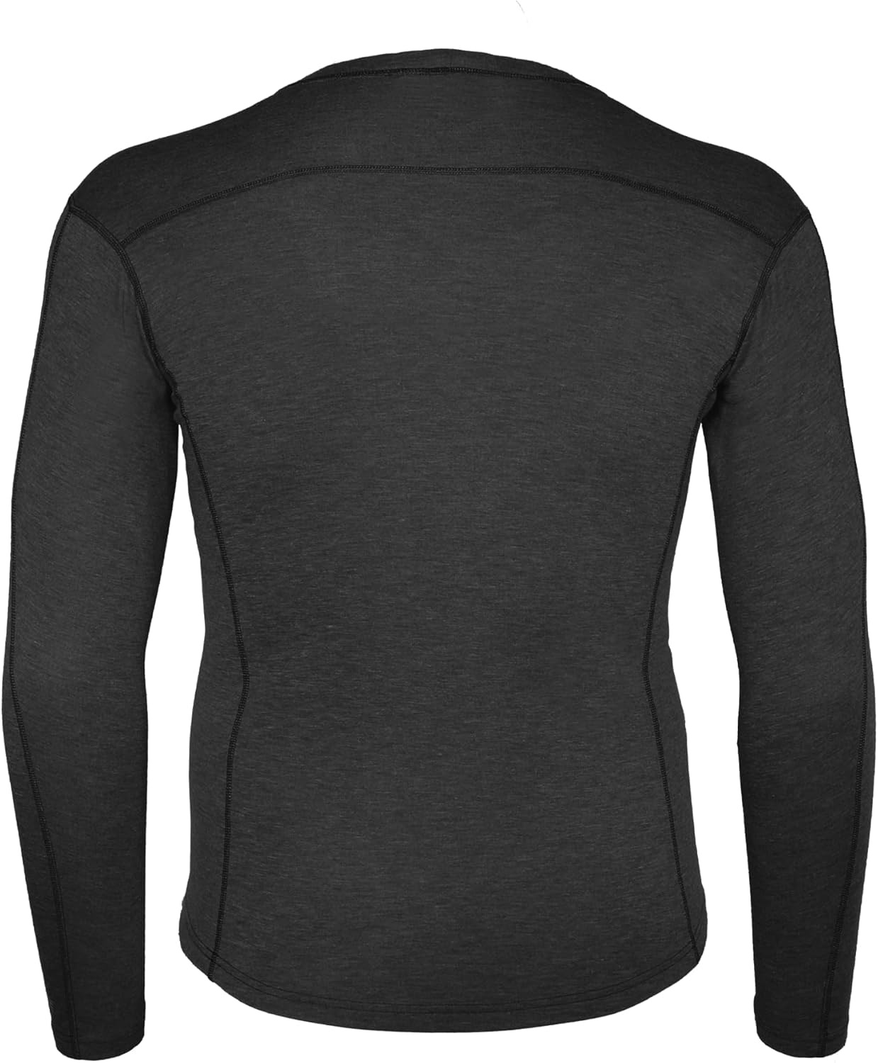 imageCarhartt Mens Force Midweight SyntheticMerino Wool Blend Base Layer Crewneck Pocket TopBlack Heather