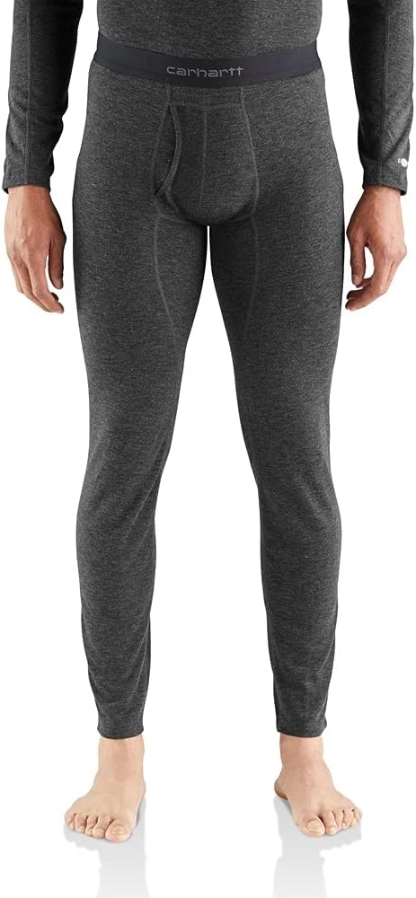 imageCarhartt Mens Force Midweight SyntheticMerino Wool Blend Base Layer PantBlack Heather