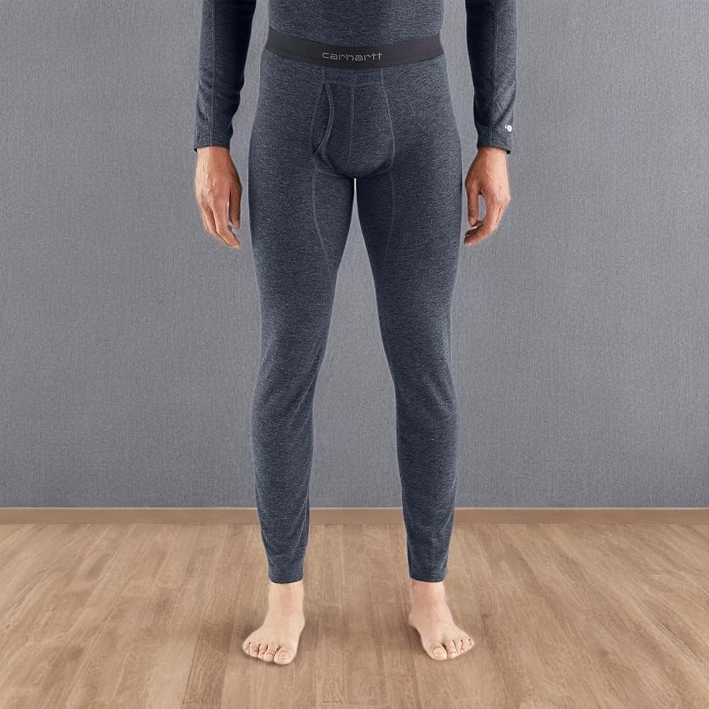 imageCarhartt Mens Force Midweight SyntheticMerino Wool Blend Base Layer PantNavy Heather