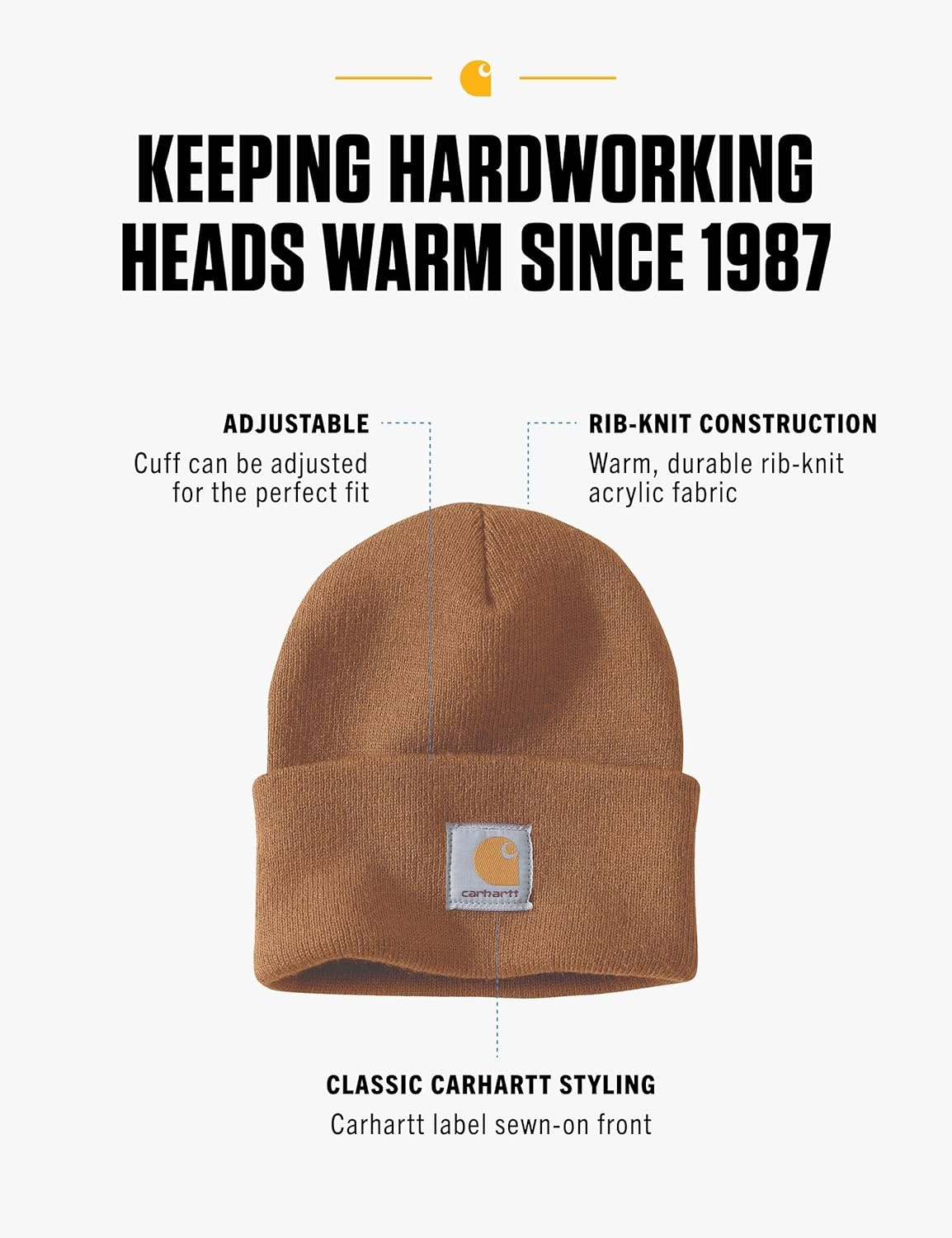 image:imageCarhartt Mens Knit Cuffed BeanieCarhartt Brown