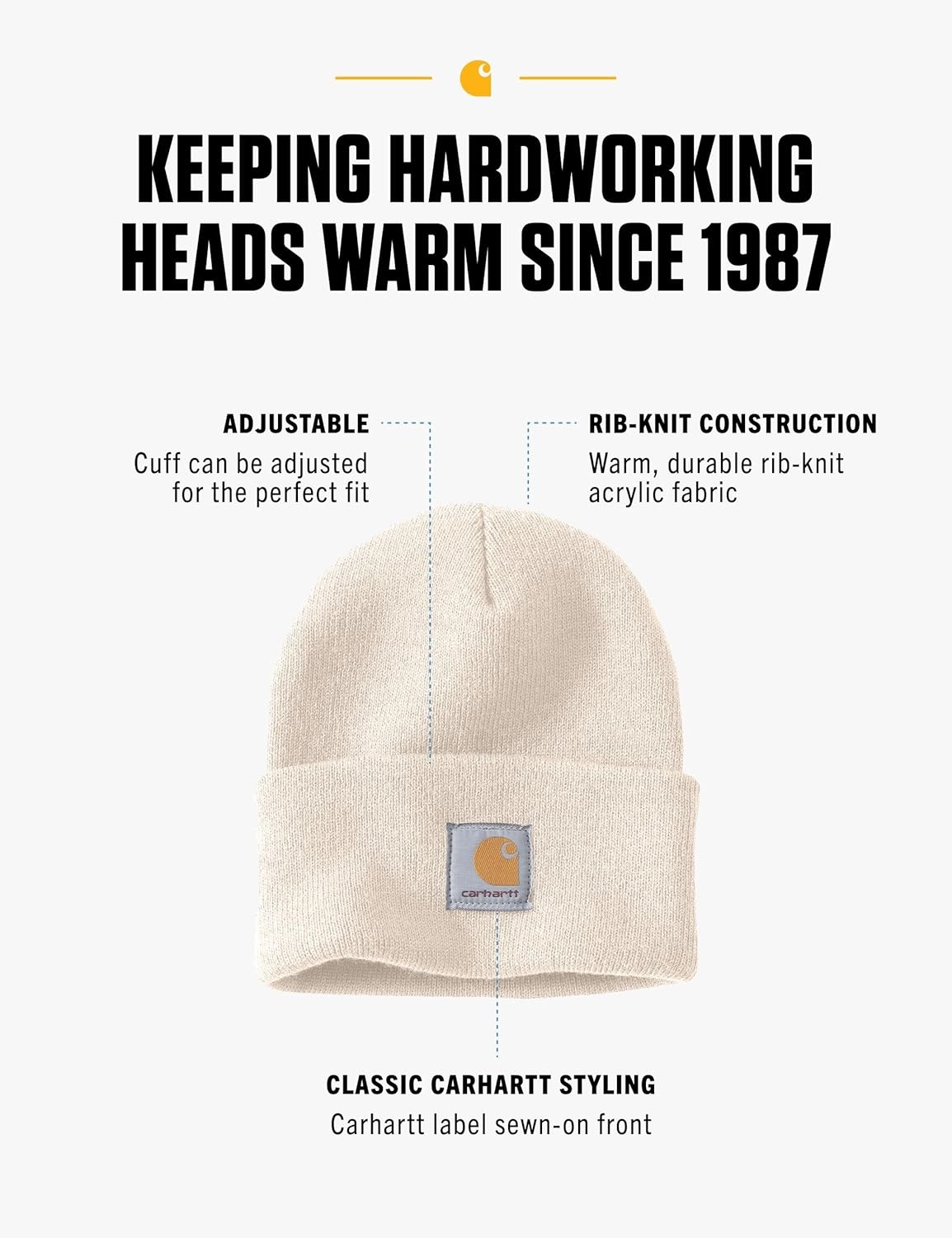 image:imageCarhartt Mens Knit Cuffed BeanieWinter White