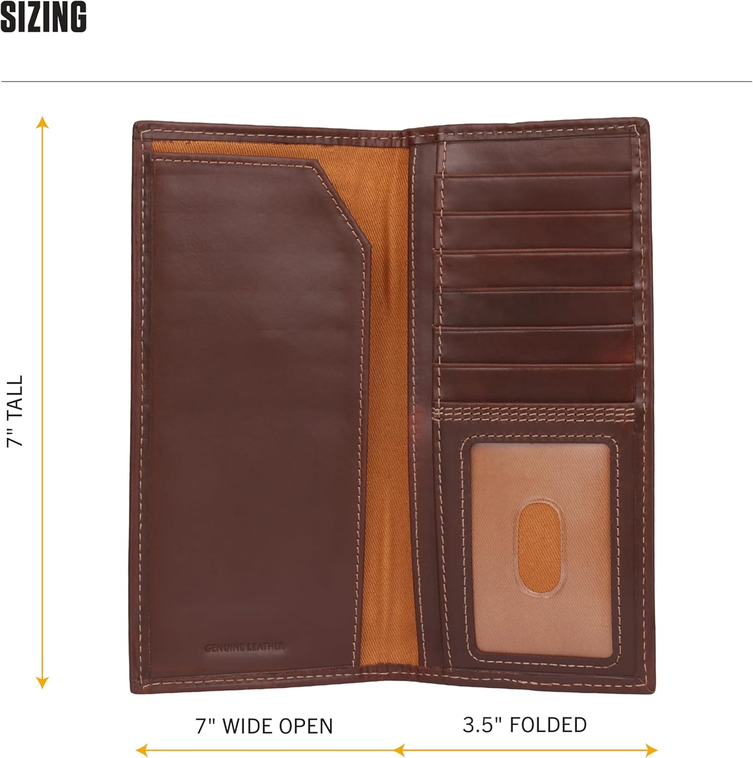 image:imageCarhartt Mens Leather Triple Stitch Wallet Durable FullGrain Leather Bifold Trifold amp Rodeo Styles Gifts for MenBrown Rodeo